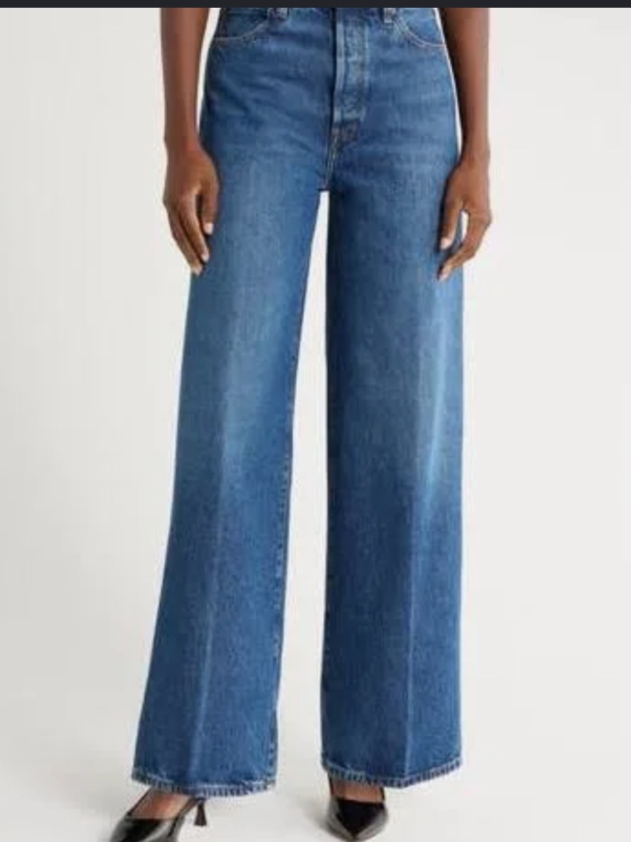 Nwot Frame The Collegiate Super High Rise Wide Leg Lightweight Stretch Jeans